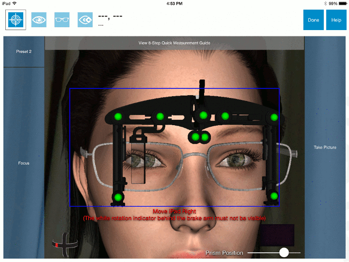 An image shows how high tech digital measurement devices measure your eyes for glasses